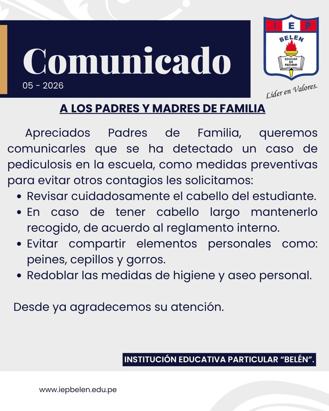 COMUNICADO GENERAL N°05-2026