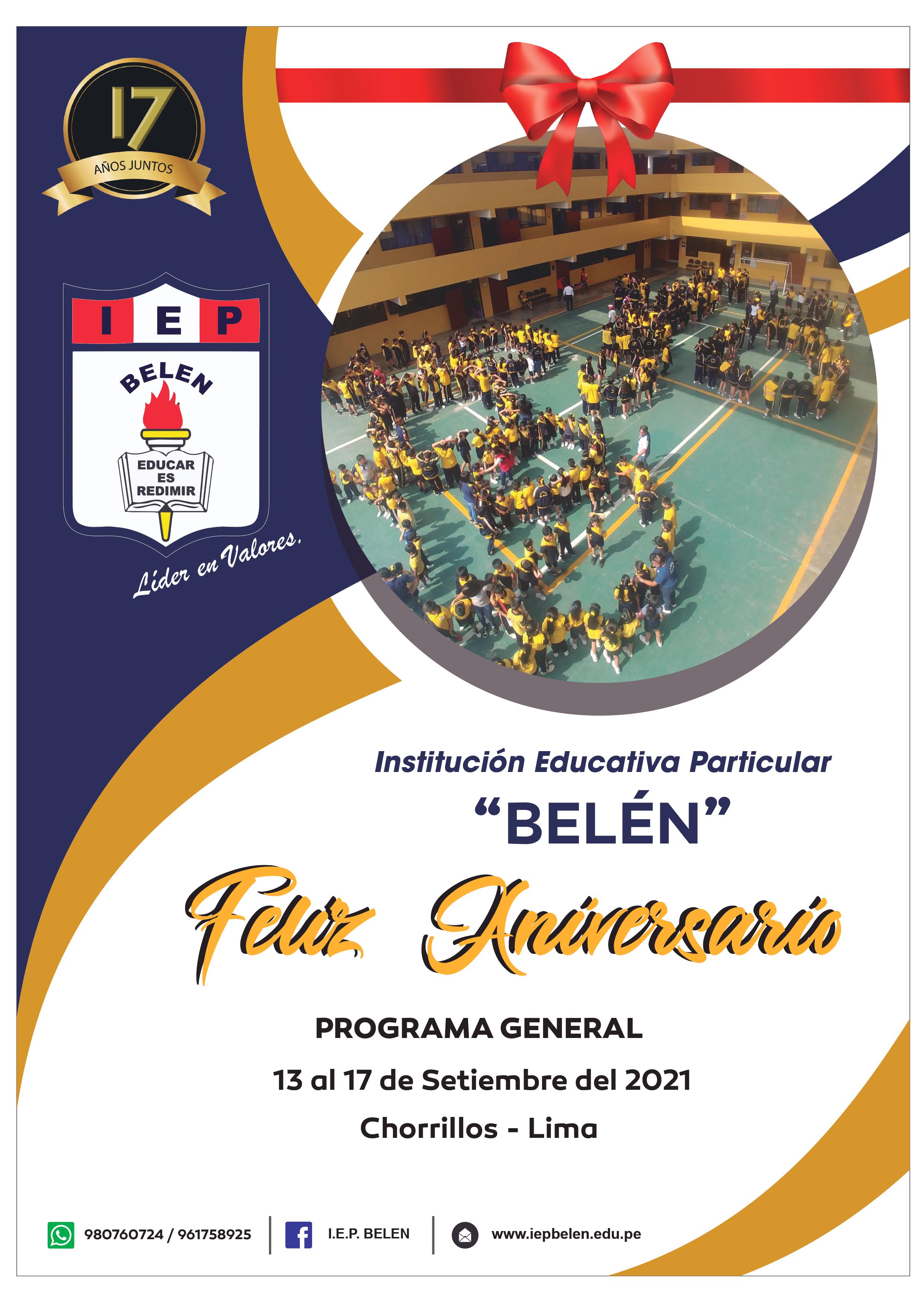 Programación de Actividades de Aniversario IEPBELEN