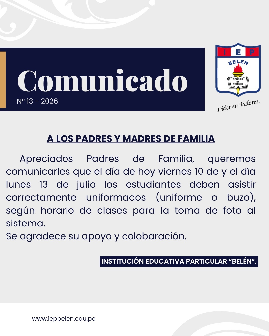 COMUNICADO GENERAL N°13-2026