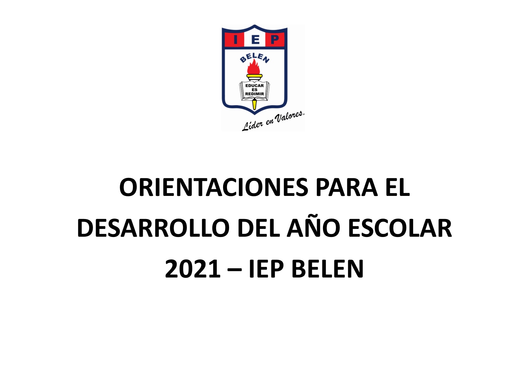 Orientaciones para el desarrollo del Año Escolar 2021