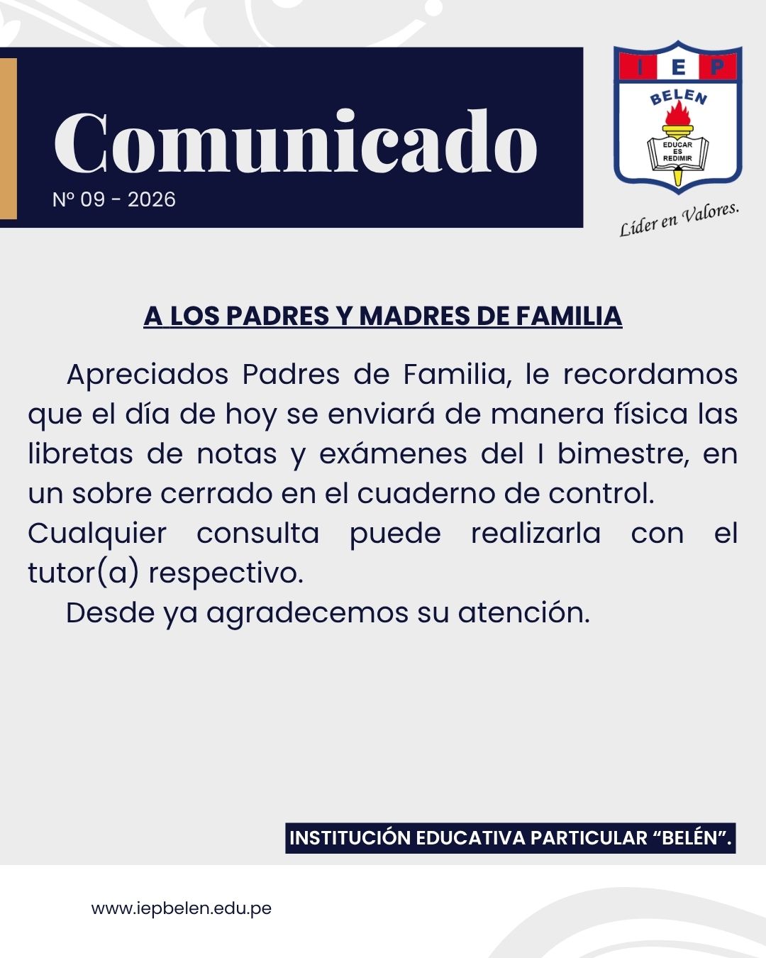 COMUNICADO GENERAL N°09-2026